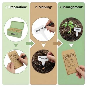 Grand Organisateur de Graines en Métal avec 4 Compartiments, Verrous de Sécurité, 50 Étiquettes de Plantes et 20 Enveloppes pour Graines de Jardin - Product Image 5
