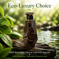 Flacon de parfum en verre à motif marbré noir et or de luxe 100 ml Logo personnalisé