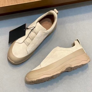 Chaussures de basket tendance de style designer, beige, minimalistes, à bout fermé, luxueuses, polyvalentes, en cuir véritable, à lacets - Product Image 6