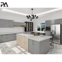 Modern Kitchen Furniture, PA Wood Design, Light Grey, Matt