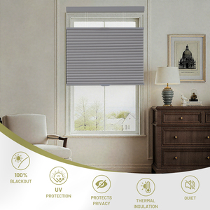 Cortinas enrollables de oficina de estilo francés Blackout Honeycomb Blind Skylight Motorized Slide Track Woven Technics Shading Box Package - Product Image 2