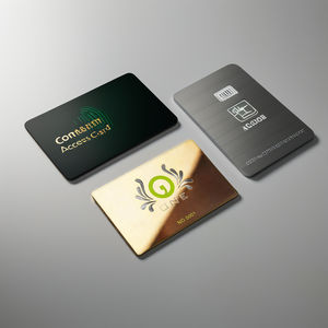 Tarjeta de Control de Acceso Empresarial Personalizada, Tarjeta de Identificación VIP de Acero Cepillado, Chip T5577, NFC RFID 134.2KHz 860-960MHz - Product Image 2