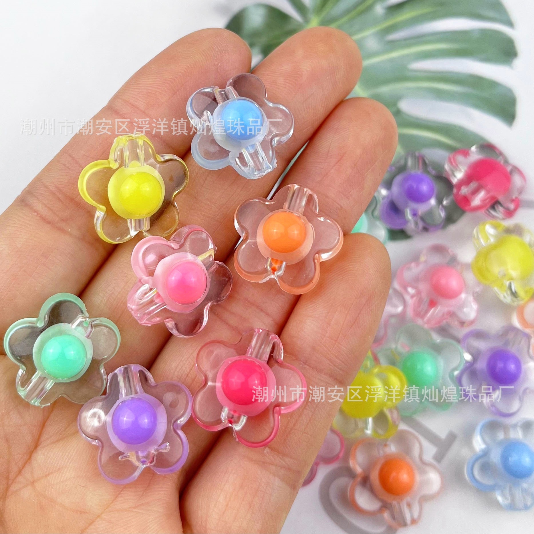 Pearl within a pearl, large plum blossom mixed color random