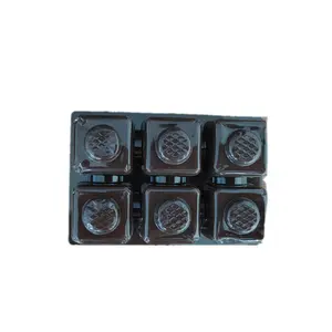 사용자 정의 진공 양식 애완 동물 플라스틱 물집 초콜릿 트레이 포장 상자 6 캐비티 쿠키 상자 미니 케이크 포장 상자