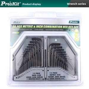 Set di chiavi esagonali importate Pro'sKit 30 strumenti metrici e pollici 8Pk-027 custodia di garanzia di 1 anno inserita nell'imballaggio della scatola - Product Image 5