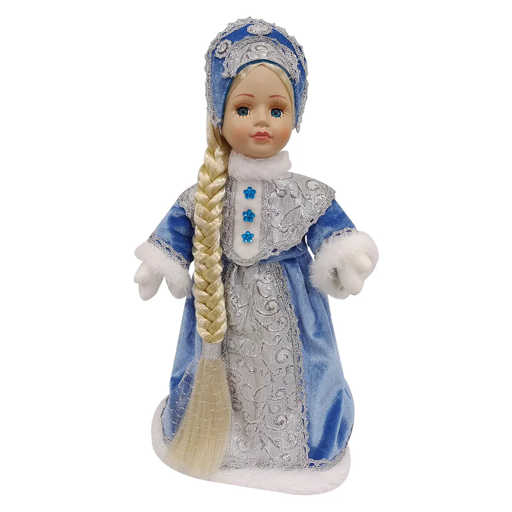 Alta calidad hecha a mano nieve doncella muñeca árbol decoración superior Navidad Rusia estilo ortodoxo azul lujo Ángel muñecas
