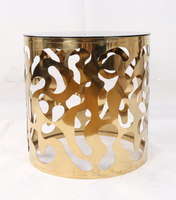 Petite Table basse ronde en acier inoxydable, meuble moderne, polissage doré, bout en marbre, 1 pièce