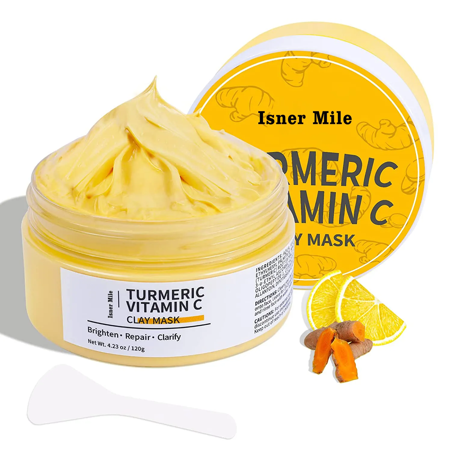 Acne Dark Spots Turmeric Clay Mask Vitamin C Mud Facial Mask for Blackheads Wrinkles Hydrating Cleansing