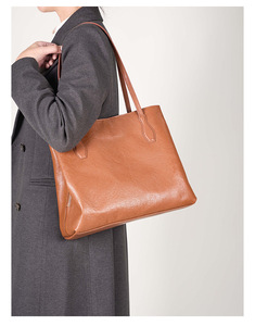 Bolsos de Hombro de Cuero Genuino para Mujer, Estilo Retro, Gran Capacidad, Personalizados - Product Image 2
