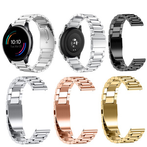 <span class=keywords><strong>Bracelet</strong></span> <span class=keywords><strong>de</strong></span> <span class=keywords><strong>montre</strong></span> en acier inoxydable pour OnePlus Watch 20/22 mm, <span class=keywords><strong>bracelet</strong></span> universel en métal à trois maillons - Product Image 1