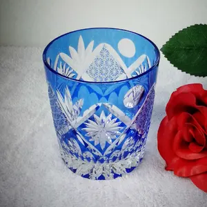 Vintage Kristallen Sake-Bril Luxe Kristalkleurige Loodvrije Glazen Sake-Bril Met Dikke Bodem Kristallen Beker