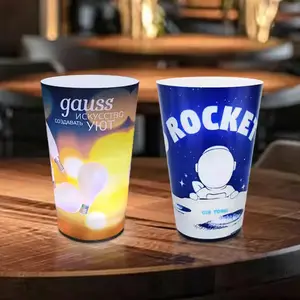 KKS yanıp sönen Led bardak plastik Led ışık ing parti bardakları 120z 14oz 16oz çok renkli led ışık led ışık up bira şarap gin kupası