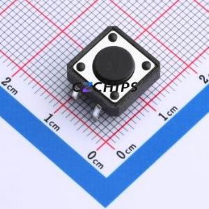 TS015-CBW1FH4.3 Tactile Switch Through hole-4P,12x12mm Switch Single Pole Single Throw Round Button 2.5N Through Hole - Product Image 1