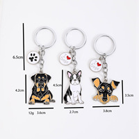 Porte-clés pour animaux de compagnie en acier inoxydable transfrontalier, adorable chien Rottweiler, pendentif en métal Sherry pour sac à dos