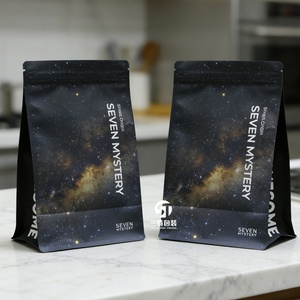 Digital Printed Custom Resealable Plastic Eight Side Seal Coffee Bean <b>Packaging</b> <b>Bags</b> With Zipper Flat Food Grade Foil <b>Bags</b> - Product Image 6