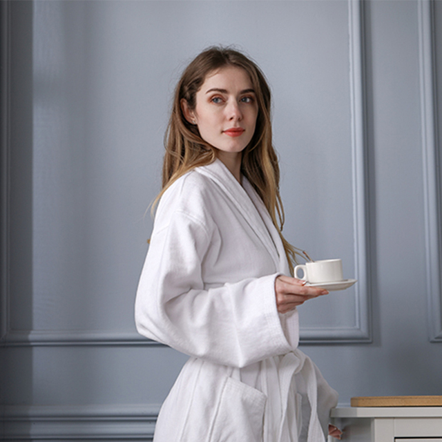 5 Star Luxury Hotel Custom Luxury Terry Bathrobe Hotel Plush Spa 100% Organic Cotton Bath Robes for Hotel
