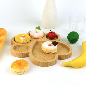Bamboo Paw Shaped Serving <b>Tray</b> Multifunctional Dish For Party <b>Snacks</b> And Desserts - Product Image 4