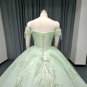 Vestido de Quinceañera Lsany256 Verde Princesa, Vestidos de 16 Años con Apliques de Flores, Cuentas de Cristal y Tul, Vestidos de Fiesta Jancember - Product Image 6