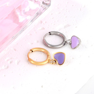 Heart-Shaped Stud <b>Earrings</b> Zinc Alloy Stainless Steel <b>Post</b> Party Fashion Jewelry For Women - Product Image 4