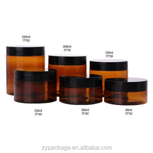 Bán Sỉ Hộp Đựng Thực Phẩm Mỹ Phẩm 100Ml 150Ml 200Ml 250Ml 300Ml Lọ Đựng Kem Mỹ Phẩm Nhựa Pet Màu Đen Hổ Phách Có Nắp Màu Trắng Đen - Product Image 4