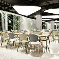 Chaise de restaurant empilable moderne et économique en plastique et acier pour écoles, cafés, cantines et salles de pause - Durable et écologique