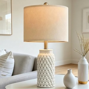 Lampe de Table en céramique E27, Source de lumière Led, contrôle par interrupteur, lampe de chevet pour chambre à coucher, Style minimaliste nordique - Product Image 3