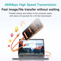 Cable de Carga SAMZHE 3 en 1, 100W 5A, Carga Rápida, Cable de Datos Dual Tipo-C/L, Cable USB para iPhone, Tipo-C, Android, Xiaomi, Uso en Automóvil