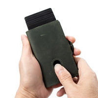 Dompet Kecil Multifungsi Casekey Terlaris Kulit Asli RFID Pop Up Wallet Portofel Pria Penahan Kartu dengan Resleting