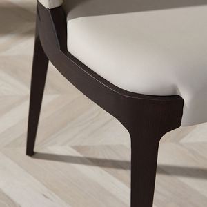 Chaises modernes minimalistes en bois massif et bois ciré blanc - Sièges pour salle à manger, salon et restaurant - Product Image 6