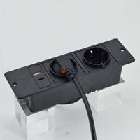 Multiprise encastrable de bureau standard américain avec 2 prises AC + 2 ports USB, régulateur de tension alternatif