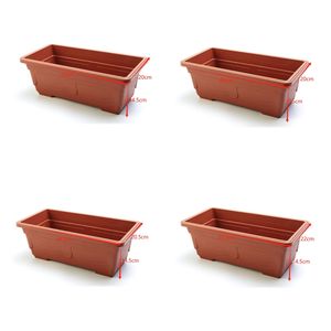 Macetas Grandes al por Mayor, Macetas Rectangulares Largas para Cultivo de Vegetales en Balcones, Macetas de Plástico Rojas - Product Image 2