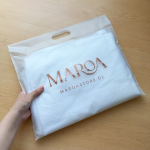 38x28cm Customized Logo Summer T-shirt Packaging Bag Frosted Handle Bags Women Jeans Garment Bag for Small Business - Product Image 1