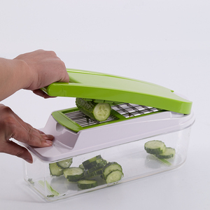 Échantillon gratuit 3 lame main appuyant sur robot <span class=keywords><strong>culinaire</strong></span> dicer <span class=keywords><strong>hachoir</strong></span> - Product Image 3