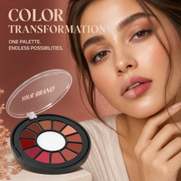 Palette de rouges à lèvres 12 couleurs multicolores longue tenue, anti-transfert, naturel, ne colle pas au verre, différentes nuances pour maquillage quotidien, marque privée