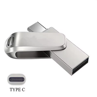 Flashdisk USB Tipe C Dual Interface, Putar, Logam, Pendrive OTG, Memory Stick, Logo Custom, 4GB 8GB 16GB 32GB 64GB 128GB