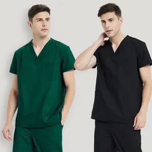 Effen Kleur Medische Uniformen Schoonheidssalon Verpleging Werkkleding Lab Jassen + Broek Uniform Pet Shop Scrubs Sets Tandarts Werkkleding nieuwe