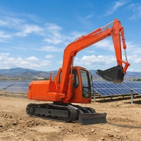 Mini-excavatrice sur chenilles de 8 tonnes, petite machine de terrassement, profondeur de creusement maximale pour les projets de construction agricole et routière