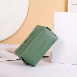 Boîte à mouchoirs en cuir PVC de style nordique, couleur unie, design pliable, organiseur pour voiture et maison - Product Image 4