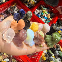 Figurines d'animaux en cristal de 35 mm, mélange de quartz naturel, sculptures de cristal de couleurs assorties, oiseaux sculptés pour cadeau