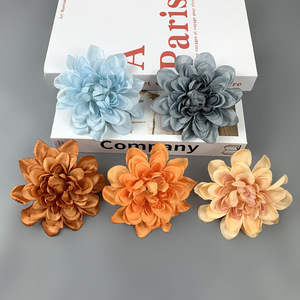 Cabeza de flor de dalia de seda de 10 cm de diámetro, flor artificial para decoración de bodas, corona DIY, tocado, accesorio para corsage - Product Image 3