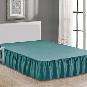 High Quality King Size Adjustable Elastic Ruffled Bed Skirt Bedding