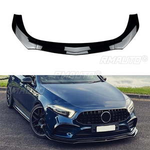 Spoiler de pare-chocs avant pour Mercedes Benz Classe A W177 2019-2023 A180 A200 A35 AMG Noir brillant / Aspect fibre de carbone - Product Image 1