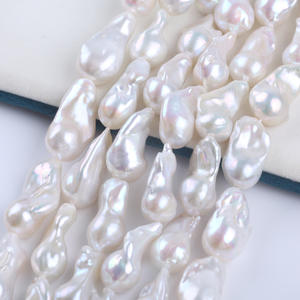 Promotion de perles d'eau douce faites à la main de 15-17 mm, couleur blanche/naturelle, accessoires de collier semi-finis, gros roc, vente en gros - Product Image 2