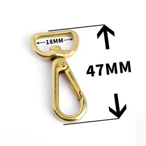 Cheap Trigger Swivel Snap Hook For Dog Leash Accessories D Ring Shape Tail Brass Snap Hook For Bag Shoulder Strap Belt Hardware