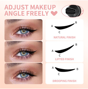 <span class=keywords><strong>Eyeliner</strong></span> tampon intégré double ailette waterproof - Résistant à la transpiration et longue tenue, facile à utiliser pour les débutants, <span class=keywords><strong>pochoir</strong></span> de maquillage rapide - Product Image 1