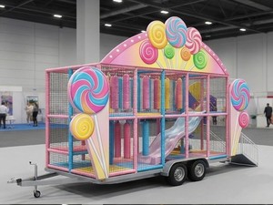 Remolque de juegos infantiles temático de dulces con trampolín y piscina de bolas - <span class=keywords><strong>Centro</strong></span> de juegos blandos colorido para <span class=keywords><strong>alquiler</strong></span> <span class=keywords><strong>en</strong></span> eventos infantiles - Product Image 2