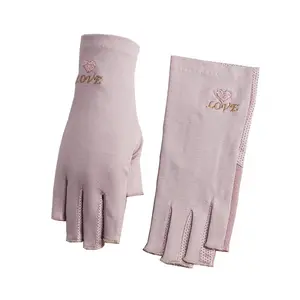 ถุงมือปักครึ่งนิ้วสำหรับผู้หญิง,ถุงมือกันแสงยูวีกันลื่นถุงมือขับรถถุงมือกลางแจ้งสำหรับฤดูร้อน