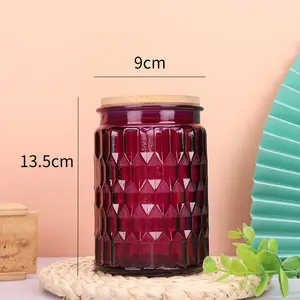 रोम्बस रंगीन कप ग्लास धारक शादी खुशबू सुगंधित Aromatherapy मोमबत्ती कवर धारक भंडारण थोक DIY मोमबत्ती जार