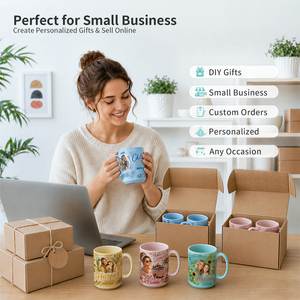 Taza de Cerámica Sublimable de 15 oz, Color Verde Menta, Azul Claro, Amarillo, Rosa, Personalizable, para Café, Macaron, Pastel - Product Image 4