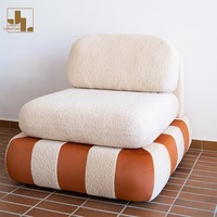Canapé de loisir de style designer pour hôtel villa, salon moderne, mobilier canapé simple de luxe en tissu avec cadre en bois